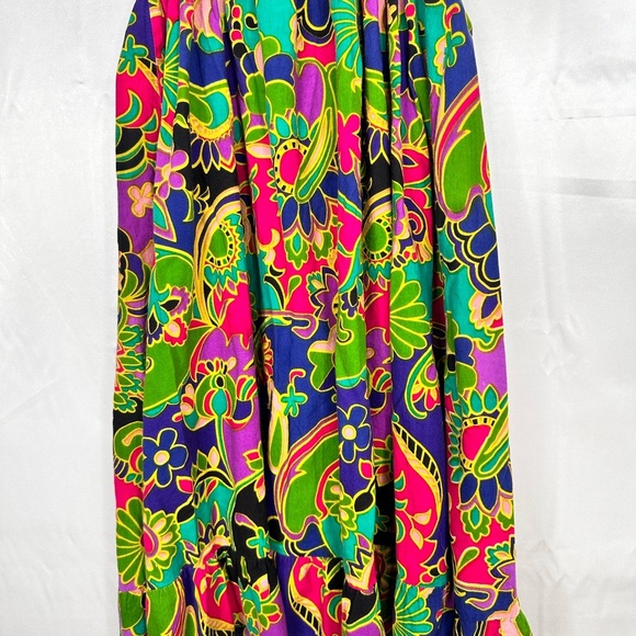 Boho Floral Maxi Dress Bright Multicolor Festival Vacation Style Size Medium ✨ - Picture 7 of 10